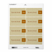 Monogramed Vet Modern Beige & Bruin Damasks 2 Etiket (Full Sheet)