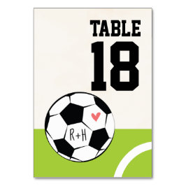 Monogramed Voetbal Hart Tafel Aantal Kaarten