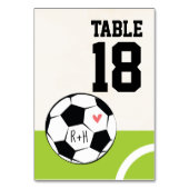 Monogramed Voetbal Hart Tafel Aantal Kaarten (Voorkant)
