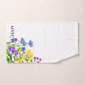 Monogramed Waterverf Wilde Bloemen Bad Handdoek (Handdoek)