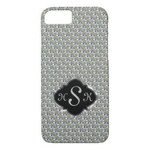 Monogramed Wit Diamanten Glitter Patroon iPhone 8/7 Hoesje