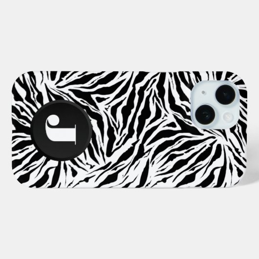 Monogramed Zebra Print Case-Mate iPhone Case (Achterkant (horizontaal))