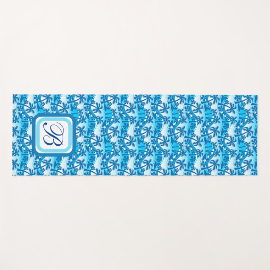Monogramed Zomer Palm Bomen Yoga Mat (Voorkant (horizontaal))