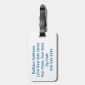 Monogramed zonnige dag bagagelabel (Achterkant verticaal)