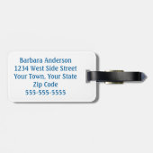 Monogramed zonnige dag bagagelabel (Achterkant horizontaal)