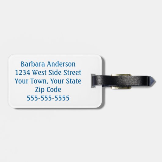 Monogramed zonnige dag bagagelabel (Achterkant horizontaal)