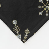 Monogramed Zwart & Glitter Kerstmis Sneeuwvlokken  Fleece Deken (Hoek)