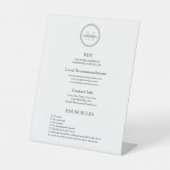 Monogramfositaliteit Hotel Guest Wifi en regels Reclamebord Met Voetstuk (Voorkant)