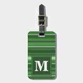 Monogramgroene strepen bagagelabel (Voorkant verticaal)