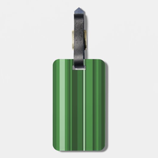 Monogramgroene strepen bagagelabel (Achterkant verticaal)