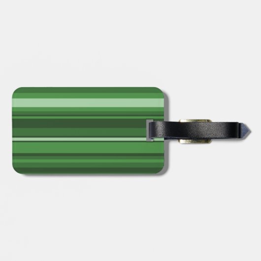 Monogramgroene strepen bagagelabel (Achterkant horizontaal)