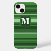 Monogramgroene strepen Case-Mate iPhone case (Achterkant)