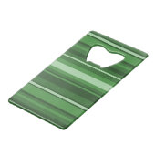 Monogramgroene strepen creditkaart flessenopener (Achterkant Gekanteld)