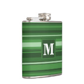 Monogramgroene strepen heupfles (Rechts)