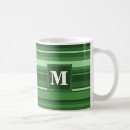 Monogramgroene strepen koffiemok
