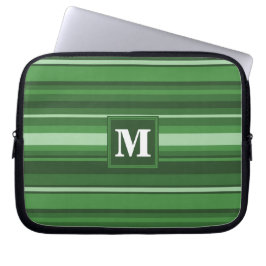 Monogramgroene strepen laptop sleeve