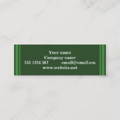 Monogramgroene strepen mini visitekaartje (Achterkant)