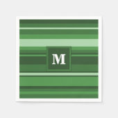 Monogramgroene strepen servetten (Voorkant)