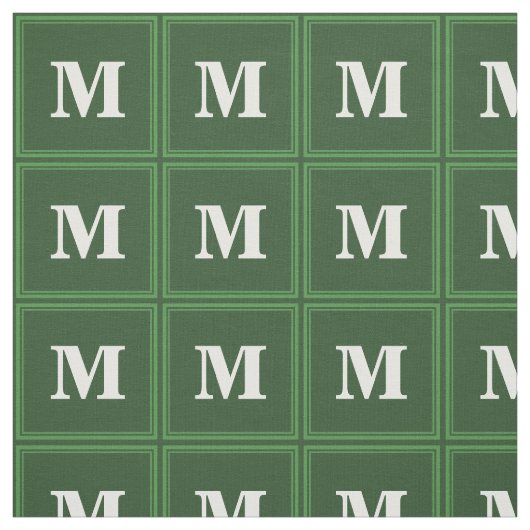 Monogramgroene strepen stof (Swatch)