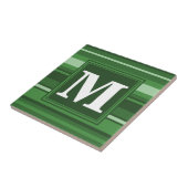 Monogramgroene strepen tegeltje (Zijkant)