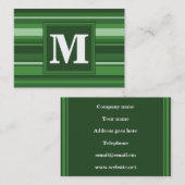 Monogramgroene strepen visitekaartje (Voorkant / Achterkant)