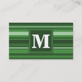 Monogramgroene strepen visitekaartje