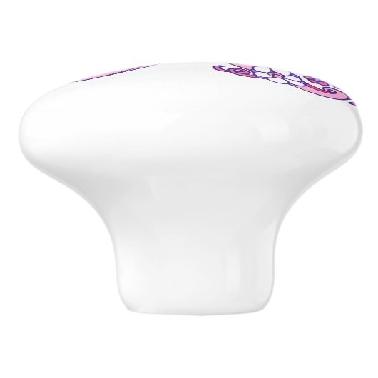 Monogramharten met de letter X en trekknop Keramische Knop (Zijkant)