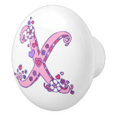 Monogramharten met de letter X en trekknop Keramische Knop (Rechts)