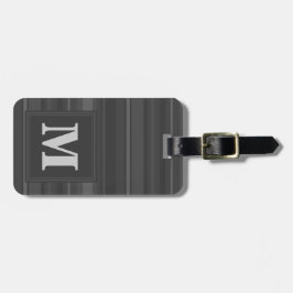 Monogramhoutskool strepen bagagelabel