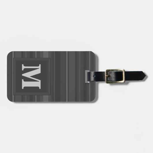 Monogramhoutskool strepen bagagelabel (Voorkant horizontaal)