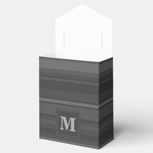 Monogramhoutskool strepen bedankdoosjes (Geopend)