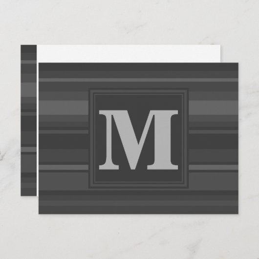 Monogramhoutskool strepen briefkaart (Voorkant / Achterkant)