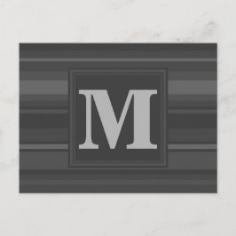 Monogramhoutskool strepen briefkaart
