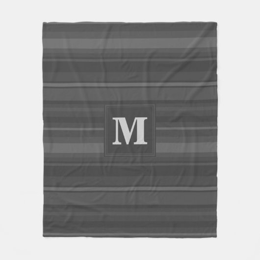 Monogramhoutskool strepen fleece deken (Voorkant)