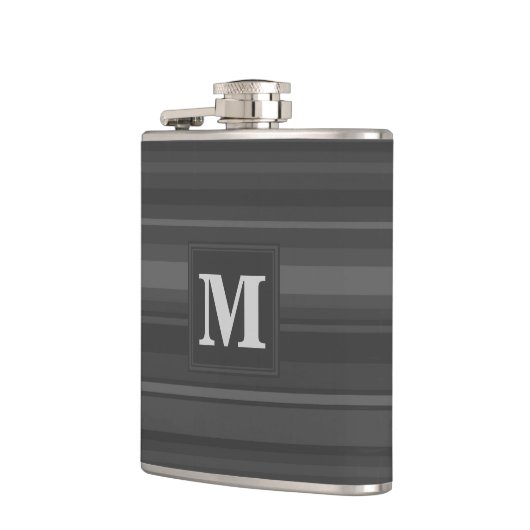 Monogramhoutskool strepen heupfles (Links)