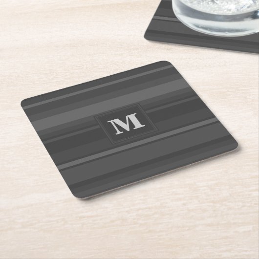 Monogramhoutskool strepen kartonnen onderzetters (Schuin)