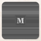 Monogramhoutskool strepen kartonnen onderzetters (Voorkant)