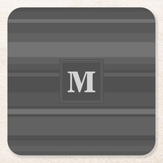 Monogramhoutskool strepen kartonnen onderzetters (Voorkant)