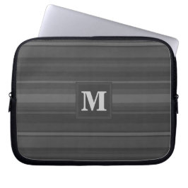 Monogramhoutskool strepen laptop sleeve