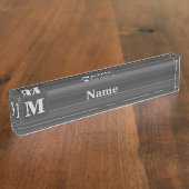 Monogramhoutskool strepen naambordje (Zijkant)