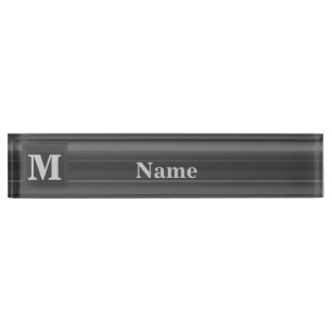 Monogramhoutskool strepen naambordje