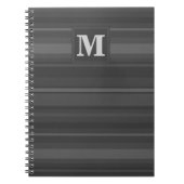 Monogramhoutskool strepen notitieboek (Voorkant)
