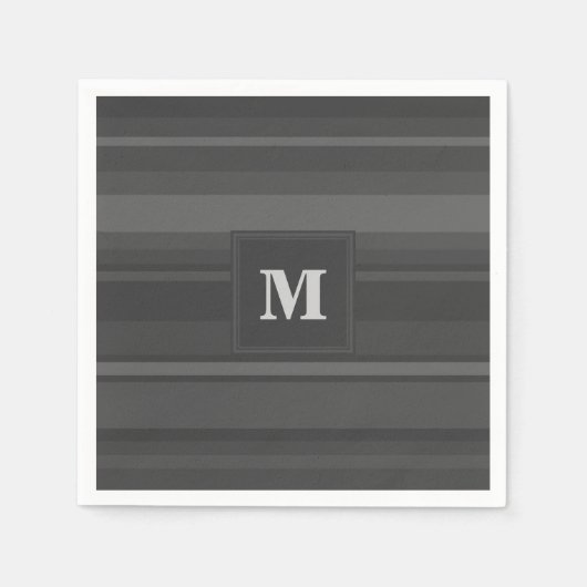 Monogramhoutskool strepen servetten (Voorkant)