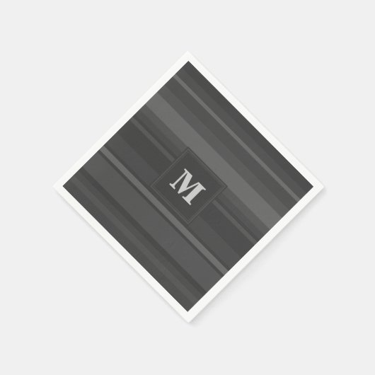 Monogramhoutskool strepen servetten (Hoek)