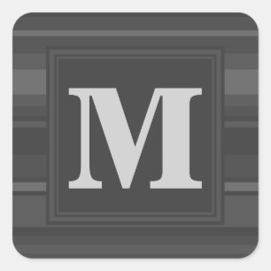 Monogramhoutskool strepen vierkante sticker