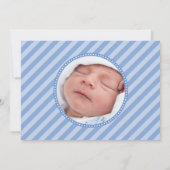 Monogramkaart geboortebevestiging foto-sjabloon aankondiging (Achterkant)