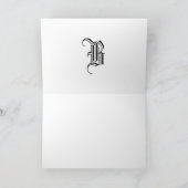 Monogramkaart Letter B White op zwart Notitiekaartje (Binnen)