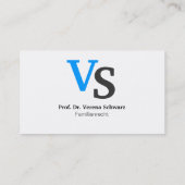 Monogramkaarten Blauw Zwart Visitekaartje (Achterkant)