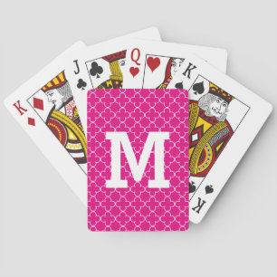 Monogramkaarten met quatrefolopatroon speelkaarten