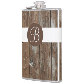 Monogramkolf van bitterhout heupfles (Links)